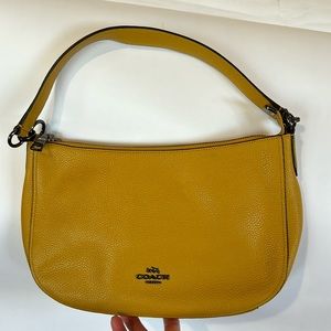 Coach Chelsea 56819 pebbled leather yellow crossbody bag
